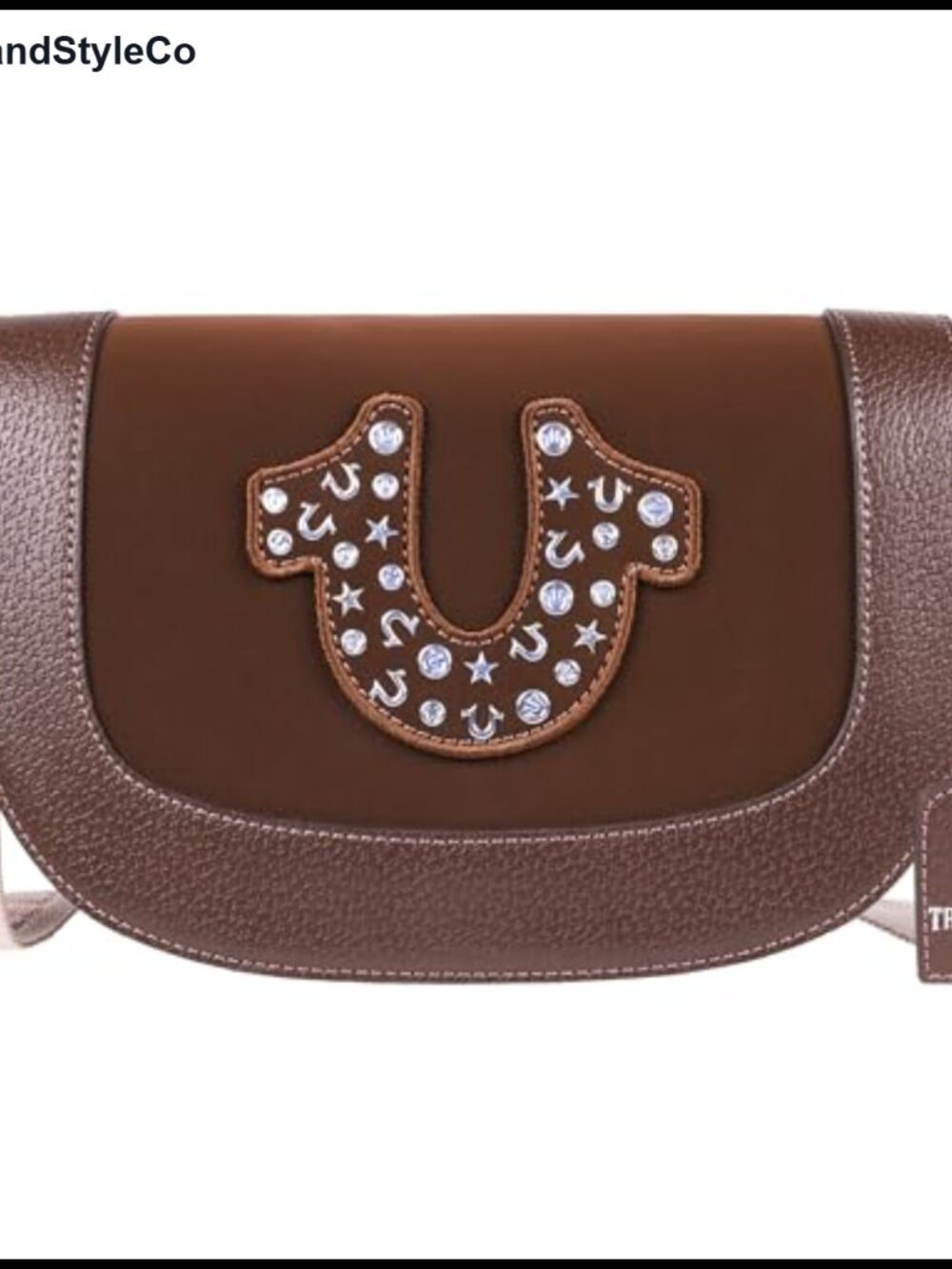 Suede Horseshoe Patch Flap Crossbody Bag Polyurethane